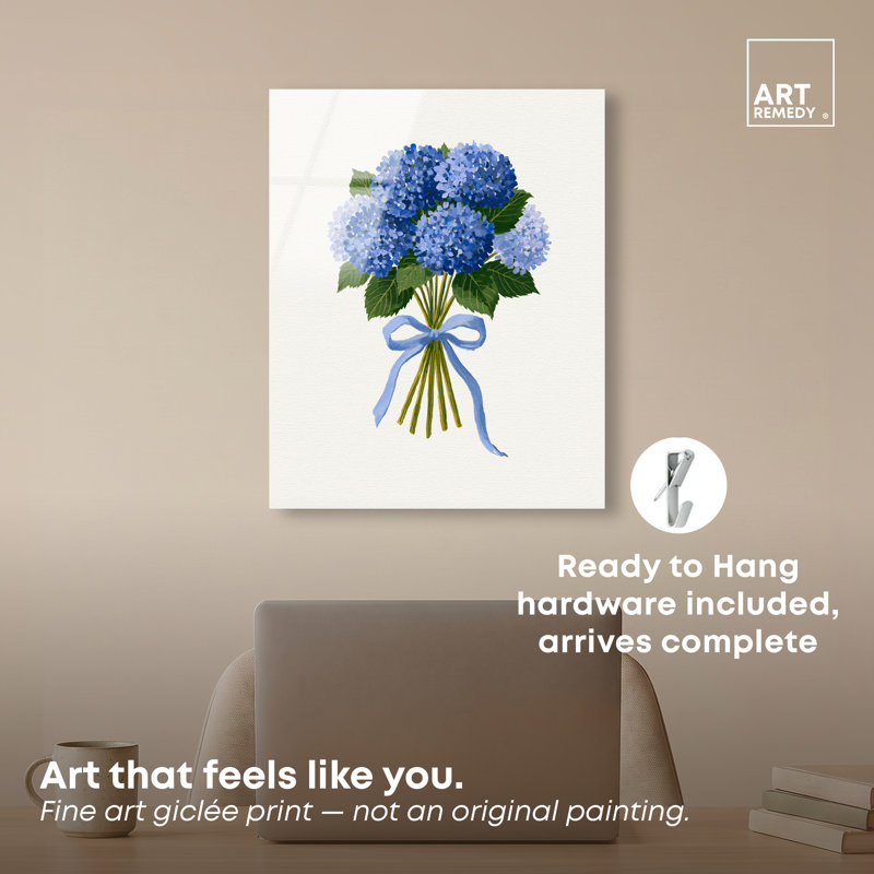 "Blue Bouquet II", reproduction d'art moderne sur acrylique par, H 20 po x l 16 po, Imprimé acrylique ultrabrillant