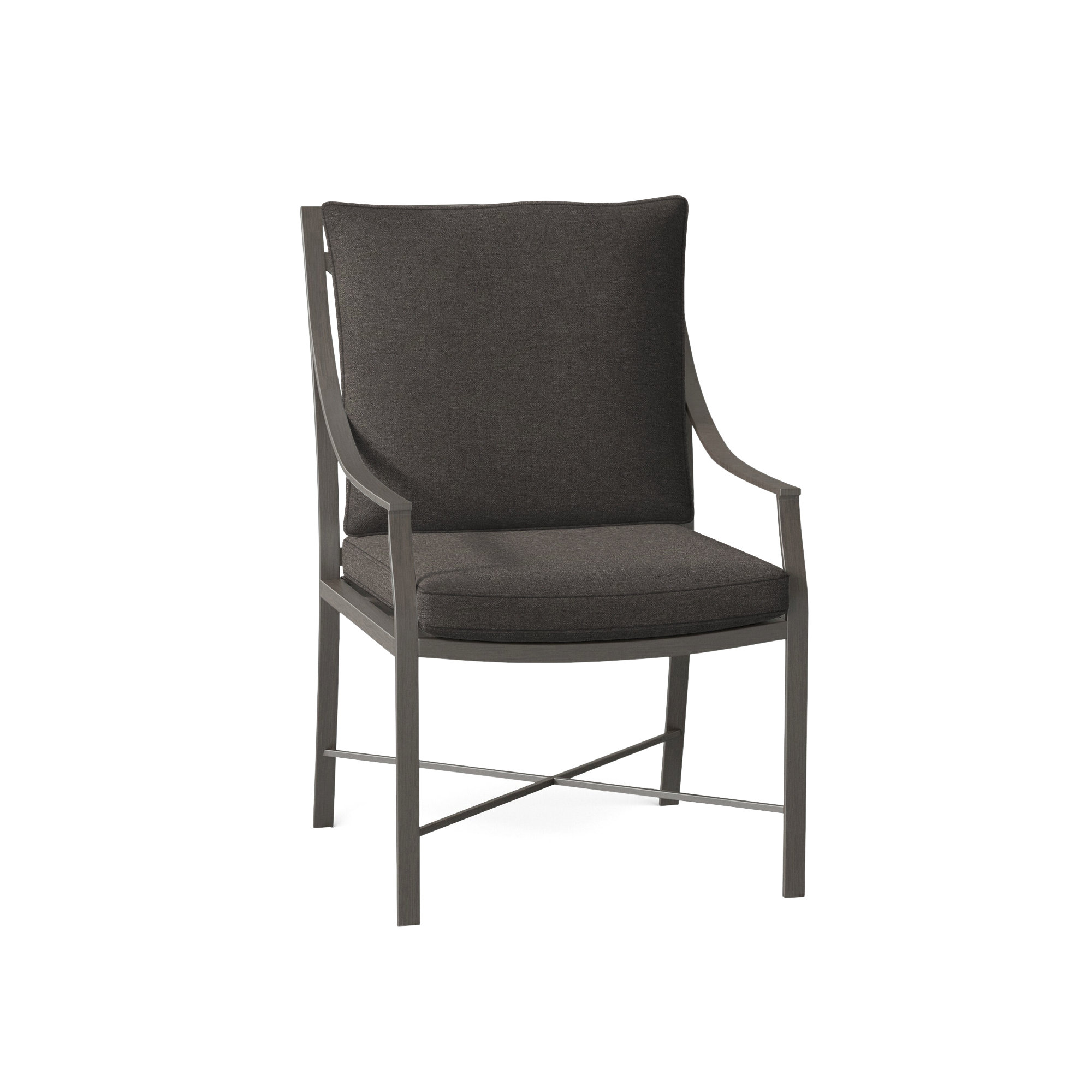 Monaco Outdoor Arm Chair, Welt, Verona Fossil, Slate Gray
