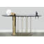 Console moderne Kyle avec plateau en marbre noir véritable et base en fer thermolaqué or - table d'appoint architecturale