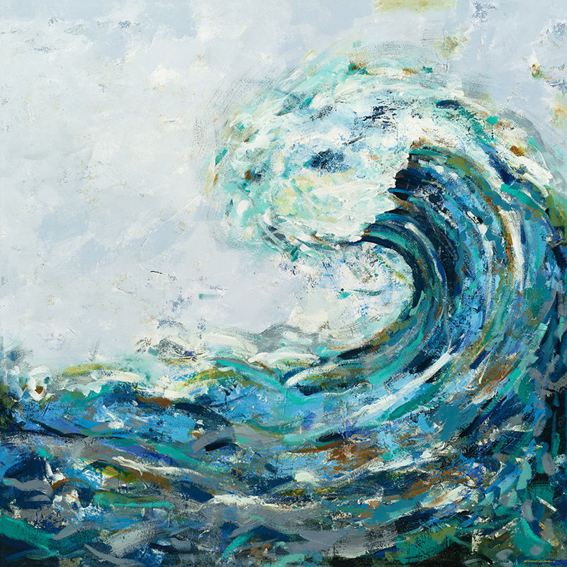 Crest Painting by Simon Caldwell, 47" H x 47" W x 1.5" D, Image Brush Gel