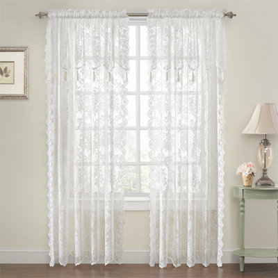 Roxann Lace Semi Sheer Curtain Pair