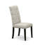 Ensemble de table de salle à manger 5 pièces comprenant une table de salle à manger rectangulaire avec pieds en X et 4 chaises rembourrées en tissu de lin, noir brossé-587233360-587233361-587233363