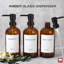 Amber Glass Shampoo/Conditioner Dispenser Set | Refillable Shower Bottles with Labels | for Body Wash & Soap