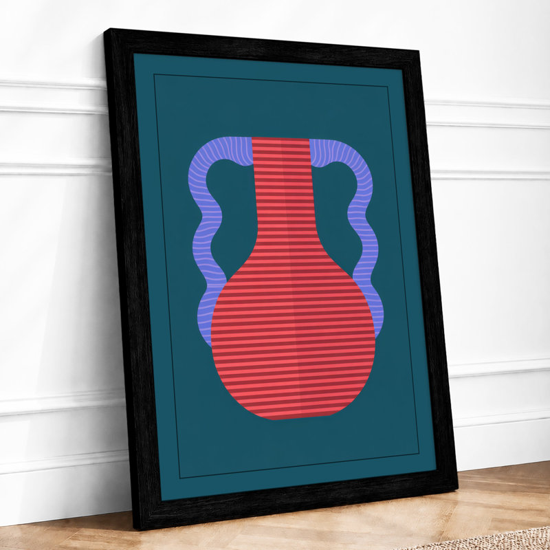 Vase Form Geometric - Framed Print, A1 - 84.1 x 59.4 cm, Black