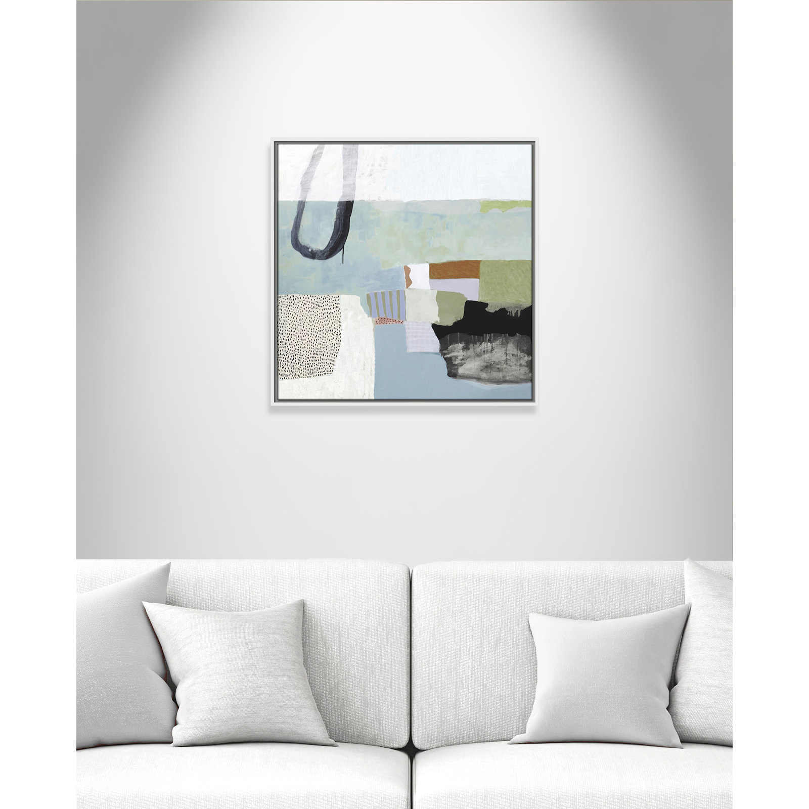 Concorde "Blue Rhythm" Painting by Nathaniel Mather, 25.5" H x 25.5" W x 2" D, White Framed Canvas, No Mat