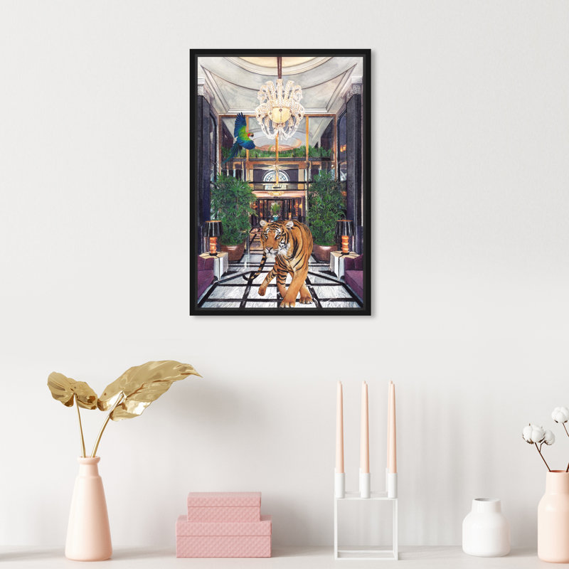 Peinture sur toile encadrée "Wild Couture - Floater", H 15 po x l 10 po, Cadre flottant noir