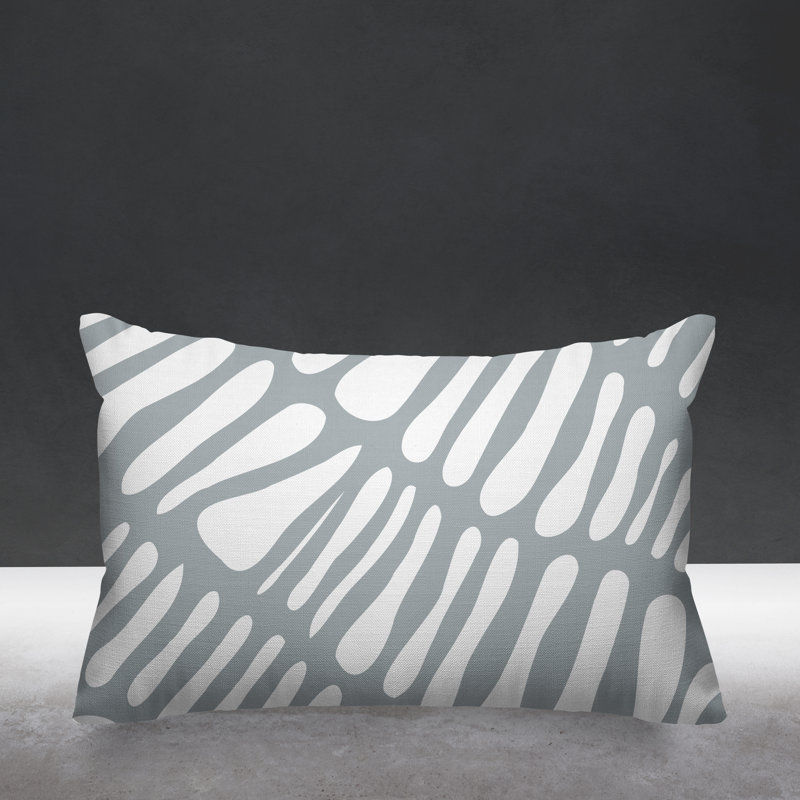 Housse de coussin rectangulaire pour l'extérieur Tribal, gris