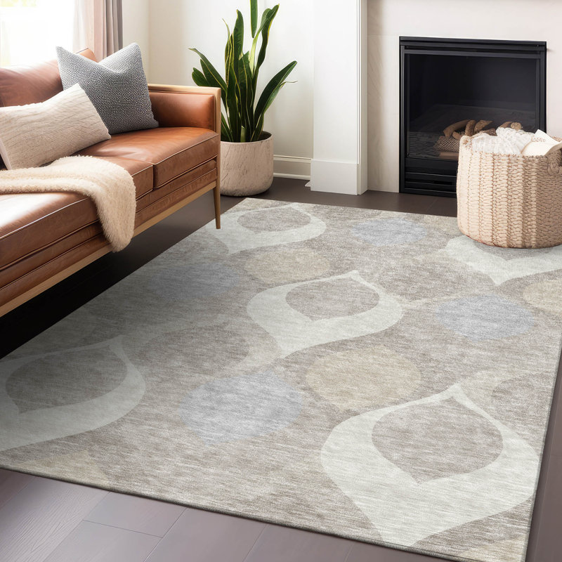 Premium Machine Washable Lisse Ivory Rug, Rectangle 9' x 12'