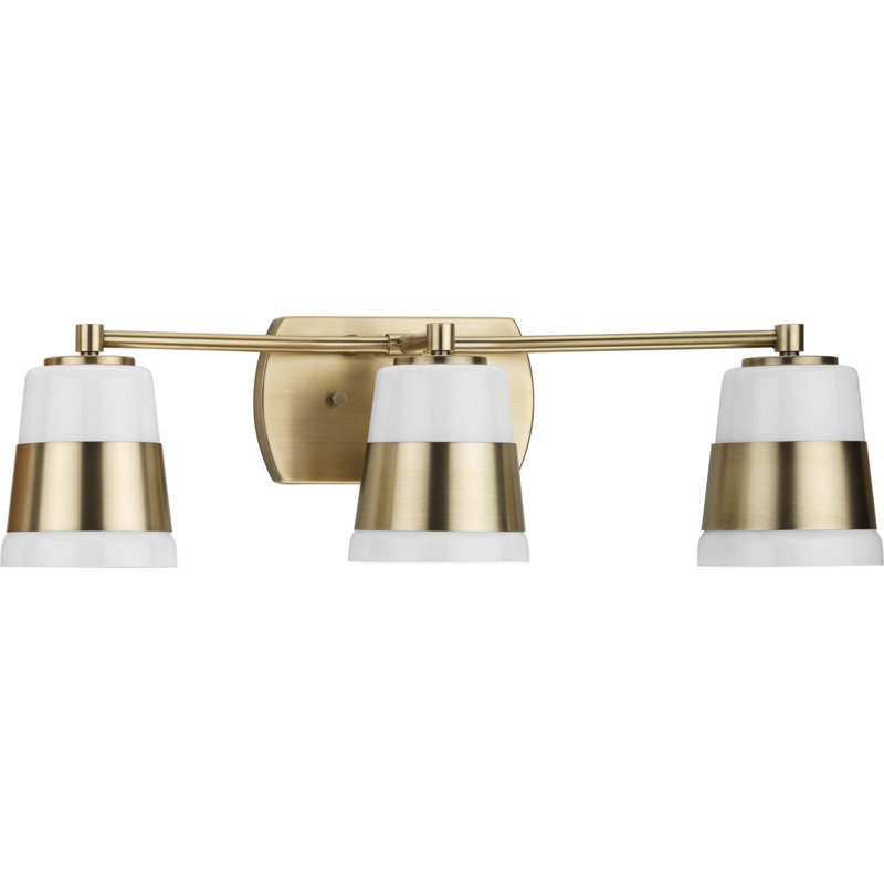 Markail 3 - Light Dimmable Vanity Light, Vintage Brass/White, Vintage Brass