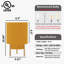 Lampe de table 10 po à abat-jour en tissu plissé jaune à 2 niveaux avec base en bois d'hévéa et support de lampe E12, certifiée cULus pour les tables de chevet de chambre à coucher, les tables d'appoint de salon, les bureaux personnels ou les entrées-121186716