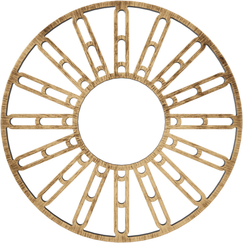 Médaillon de plafond architectural en PVC de 20 po de diamètre extérieur x 7 1/4 po x P 1/2 po Hale, Bronze vieilli