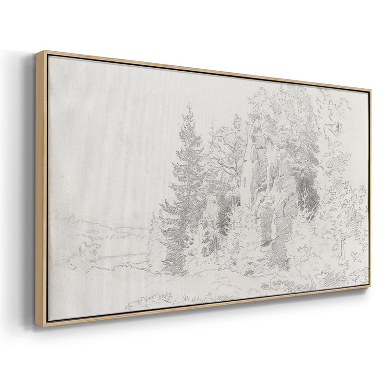 Abstrait, série CMXX, toile tendue avec cadre, prêt à accrocher, H 17 po x l 33 po, Naturel