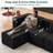 Modern Minimalist Boneless U-Shaped Modular Sectional Sofa with 1 Ottoman-523030441