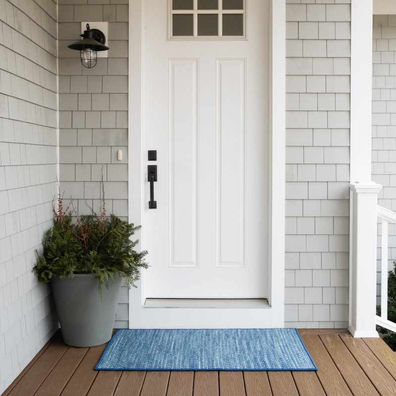 Paillasson intérieur / extérieur Blayden, L 35 po x L 54 po, Highland - bleu