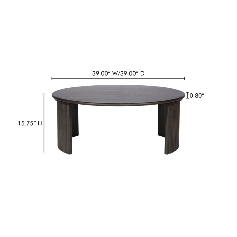 Penny Small Coffee Table Dark Brown, 15.75" H x 39" L x 39" W, Espresso