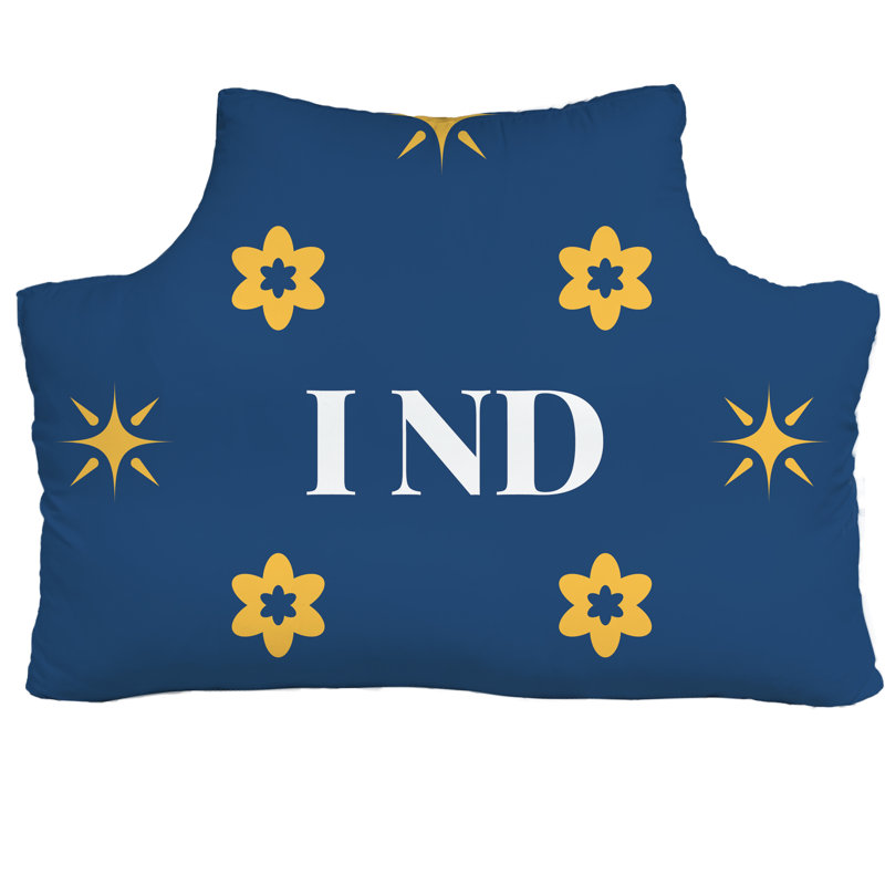 Tête de lit Indianapolis, Bleu marine/doré, Rectangle H 29,5 po x l 39,5 po