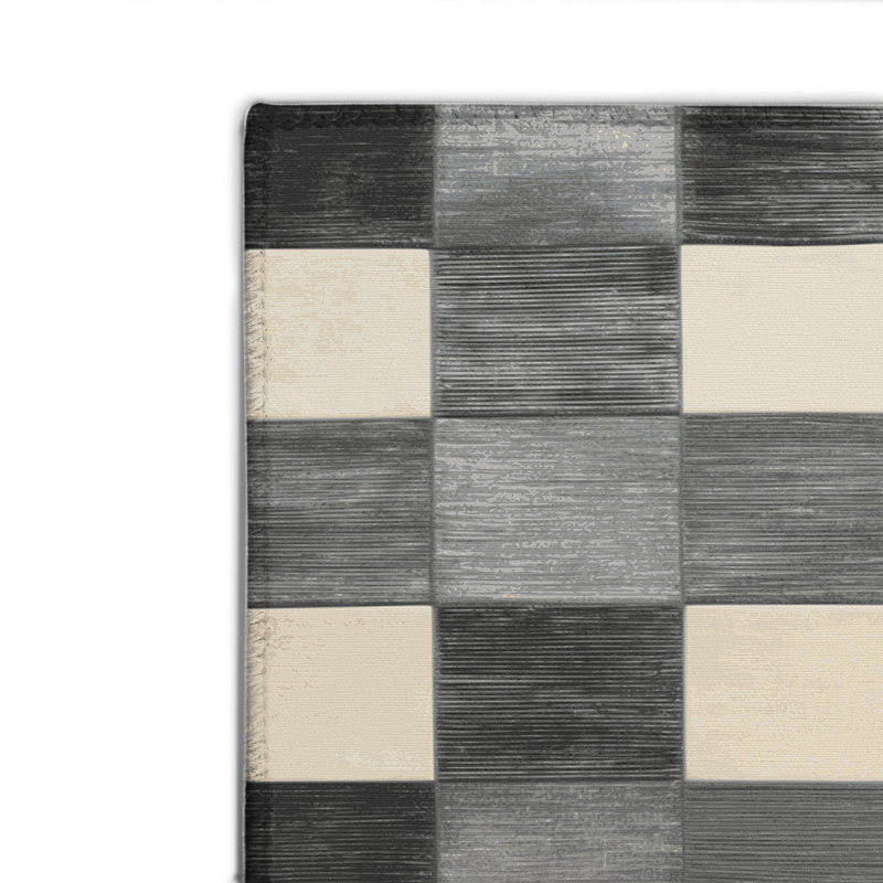 Tapis d'intérieur et d'extérieur à carreaux brun, Rectangle 4pi x 6 pi