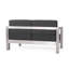  Causeuse d'extérieur en aluminium, canapé de patio moderne avec coussins résistants aux intempéries pour balcon et bord de piscine, structure argentée avec coussins gris anthracite