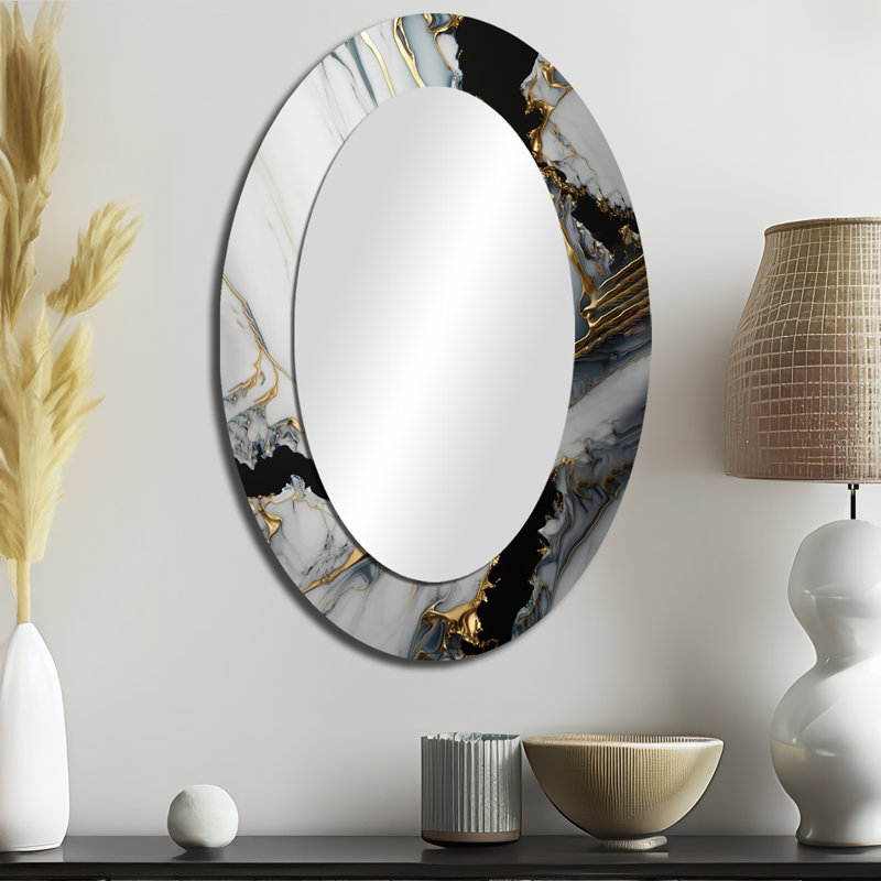 Miroir mural abstrait moderne, 36 po x 24 po
