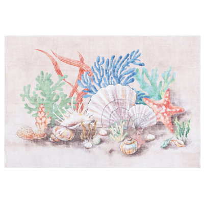 Door And Kitchen Mat 306 In Peach / Green