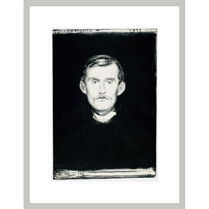 Autoportrait par Edvard Munch - impression giclée sur cadre, 21.75" H x 16.83" W