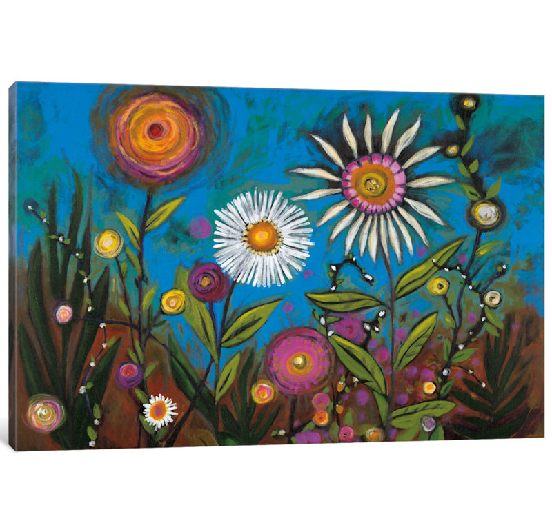 « wild fleur », peinture sur toile tendue, H 8 po x l 12 po x P 0,75 po