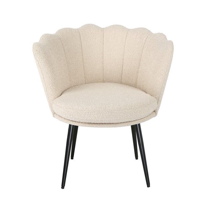 Elsfield - Boucle Scalloped Back Chair, Black