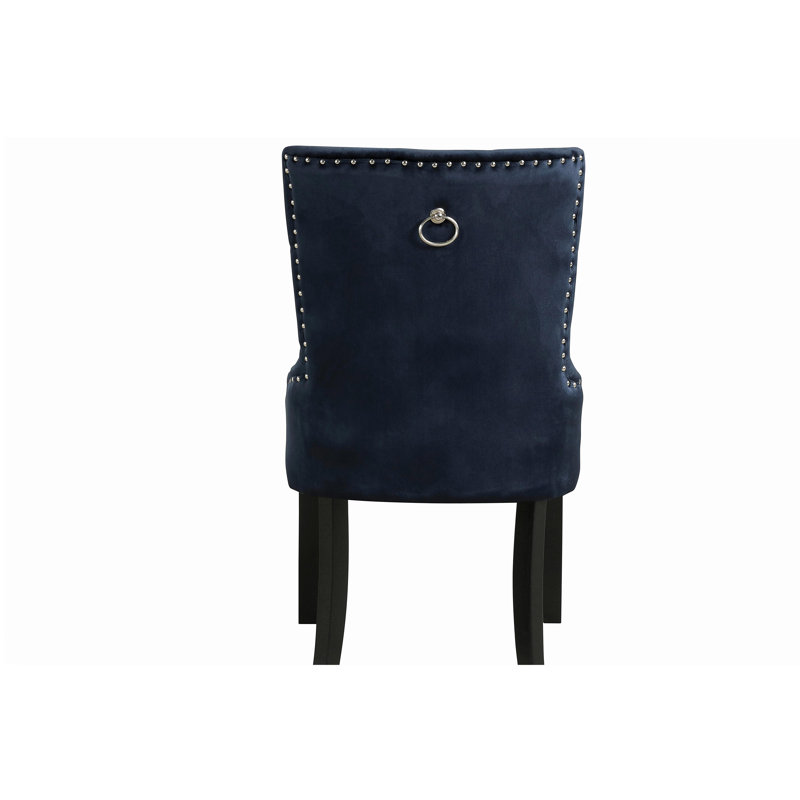 Chaise d'appoint en velours marine foncé Varian II