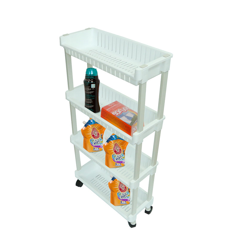 Chariot à linge autoportant en plastique avec roues