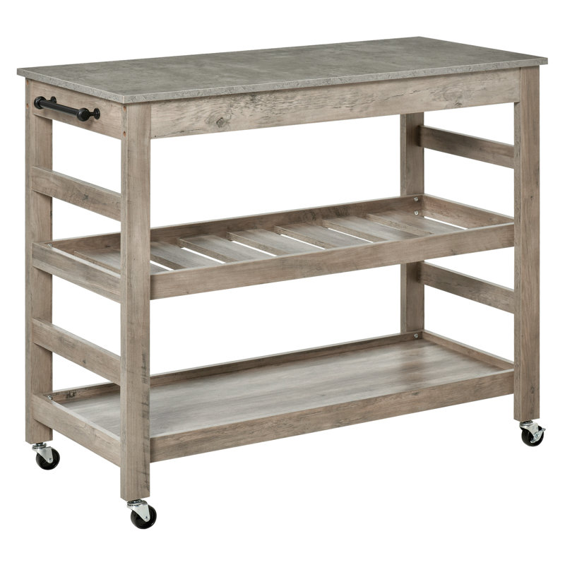 Dannita Wood Kitchen Cart, Kitchen Island, Kitchen Cabinet Storage, Rolling Kitchen Cart
