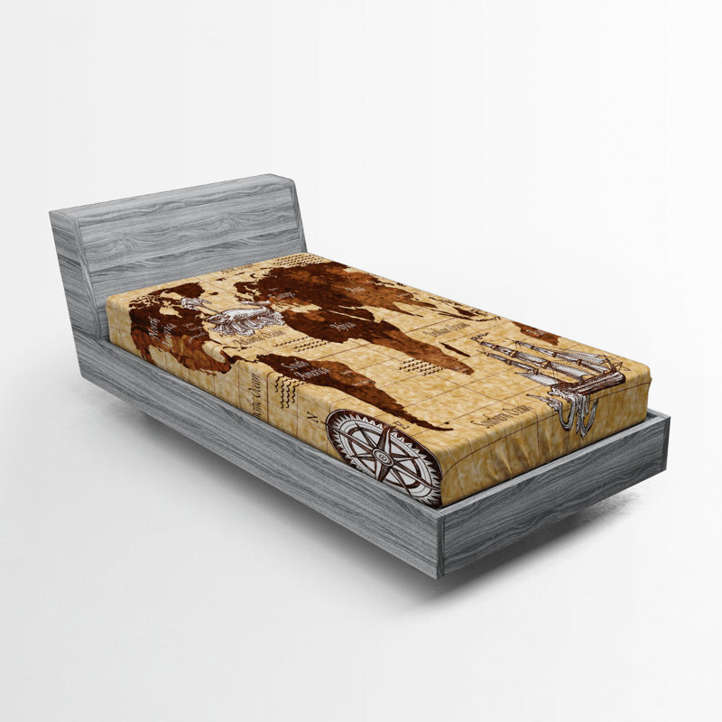 Drap-housse en microfibre Map, Drap-housse simple TG