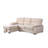 97.5"W Beige Velvet Fabric Reversible Sleeper Sectional Sofa Chaise