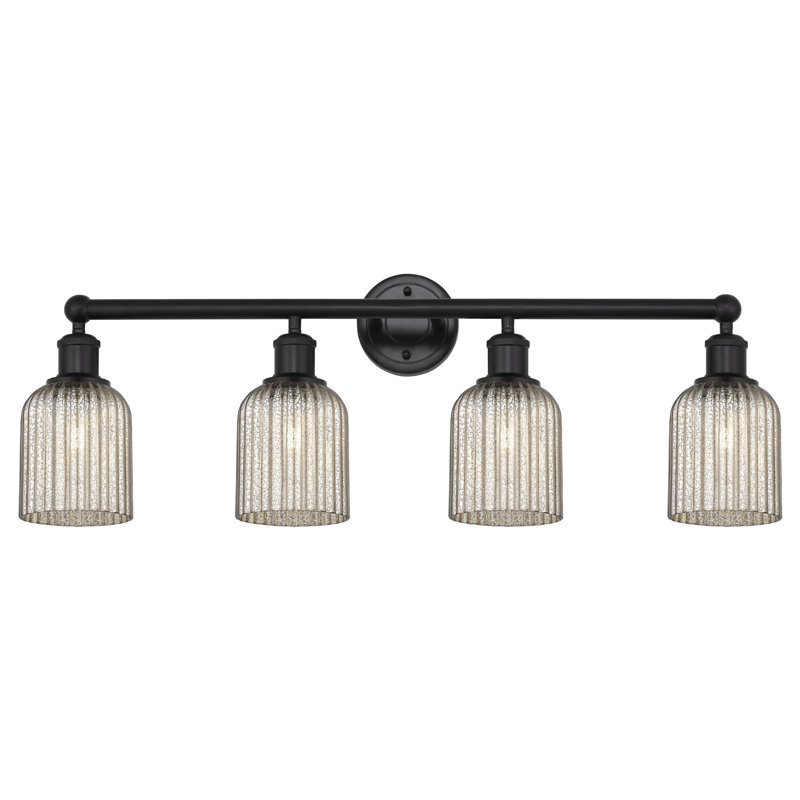 Fiennes 4 - Light Dimmable Vanity Light, Matte Black, Metallic Gray