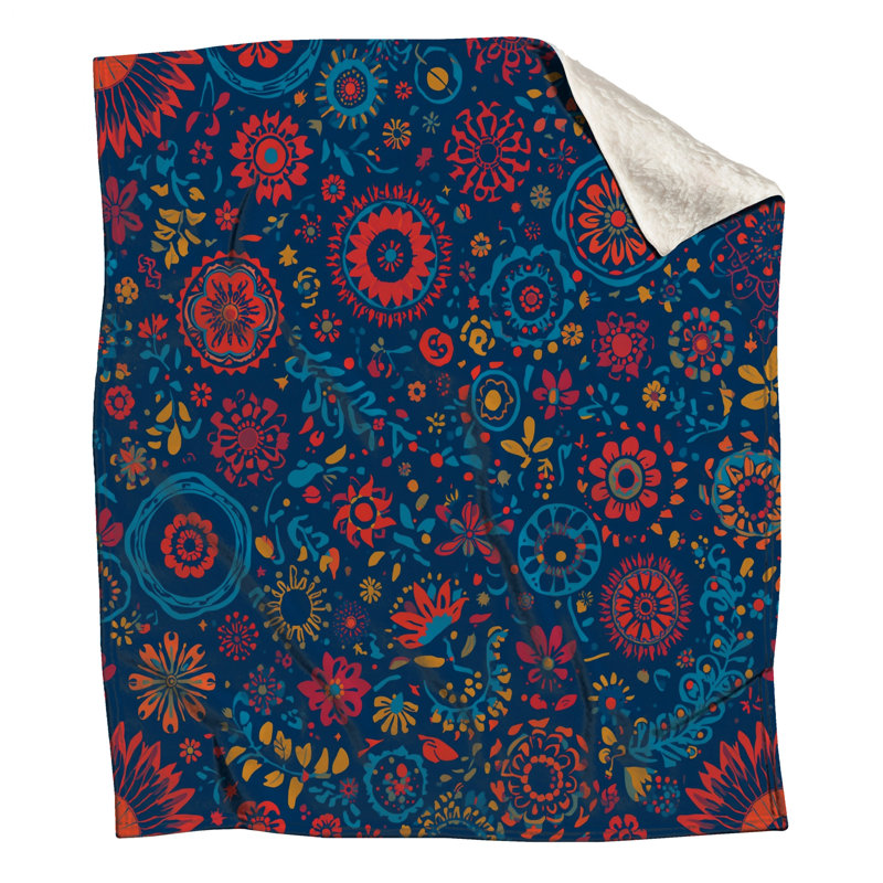 Floral Mandala Pattern Blankets, 60in W x 80in H