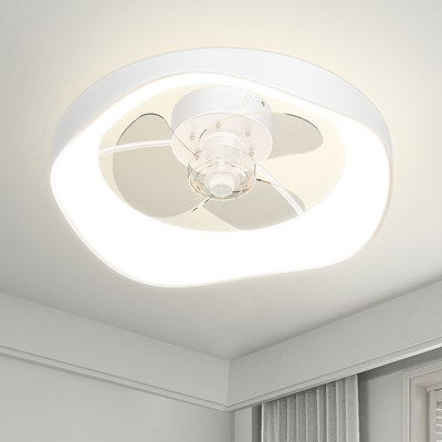 19.7'' Bedroom Recessed Ceiling Fan with  Light,With LEDs and special programs