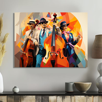 Jazz trio contrebasse et chanteur géométrique