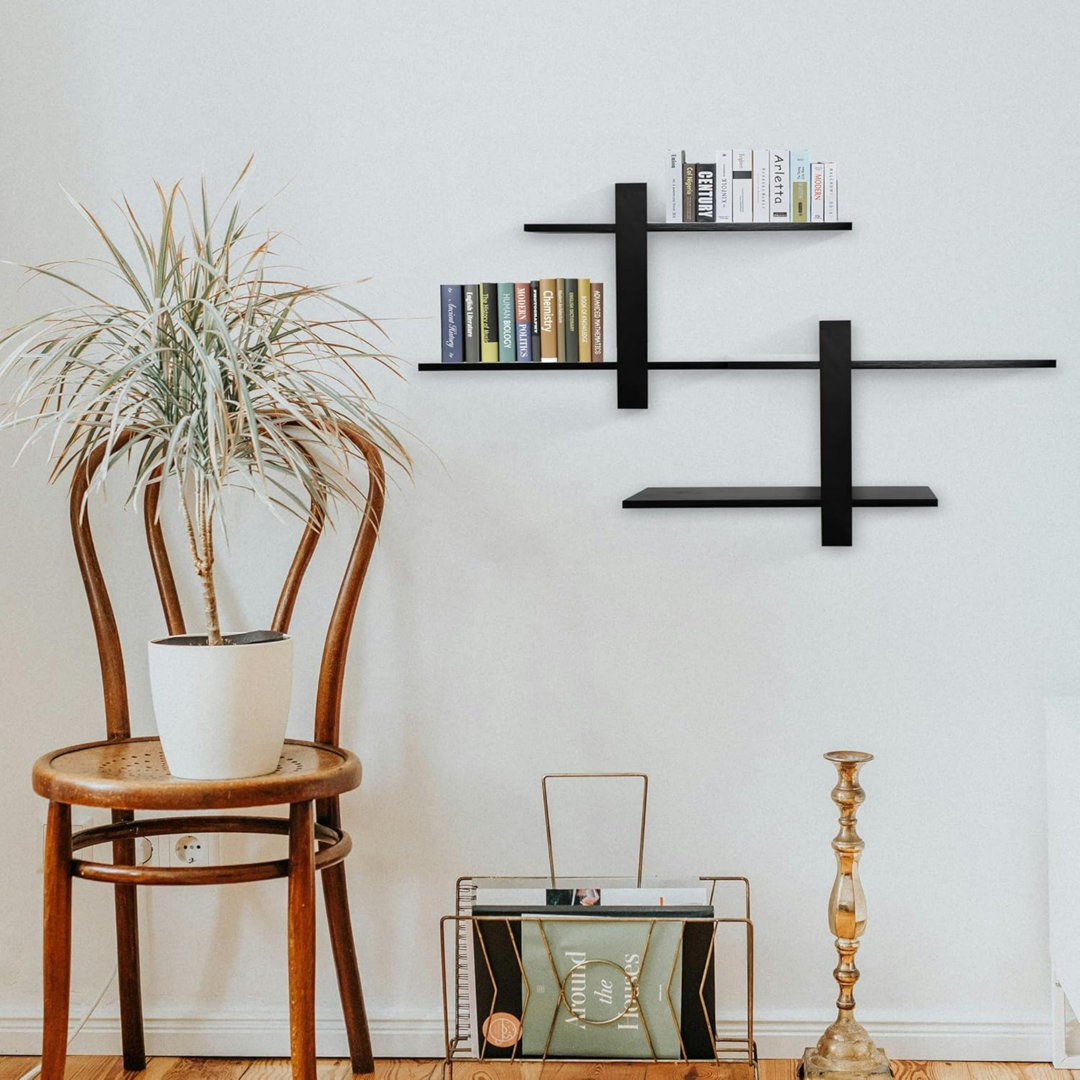 40cm W Solid Wood Wall Mounted Shelving Unit