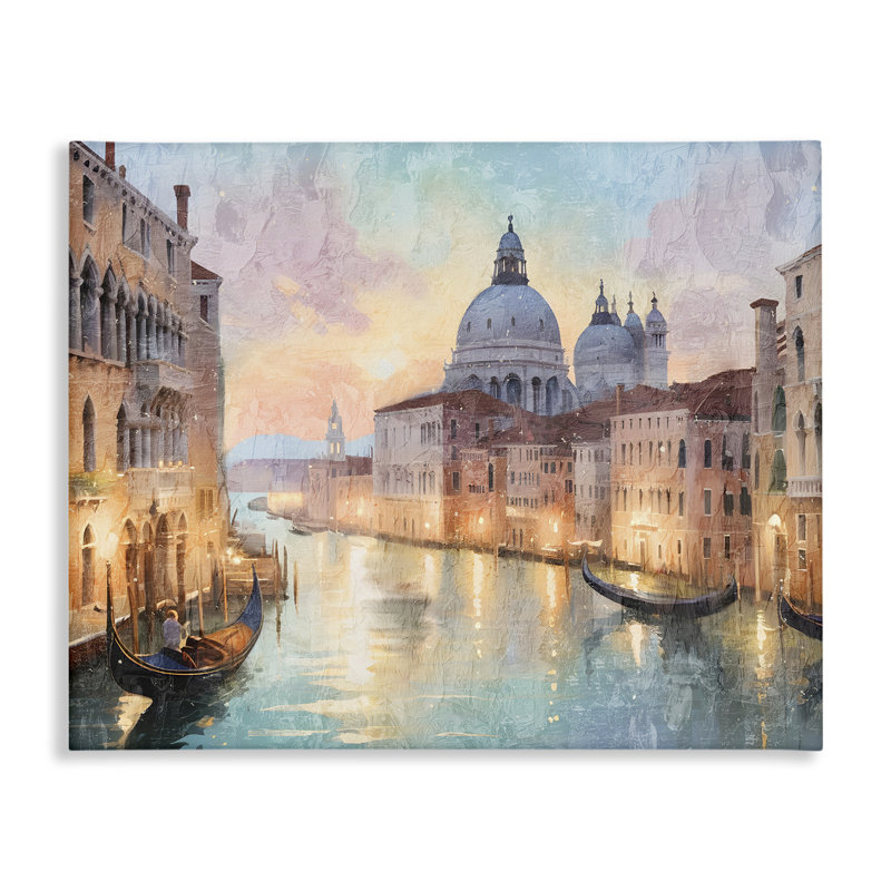 Scenic Venetian Canal Canvas, design par Kim Allen, H 16 po x l 20 po