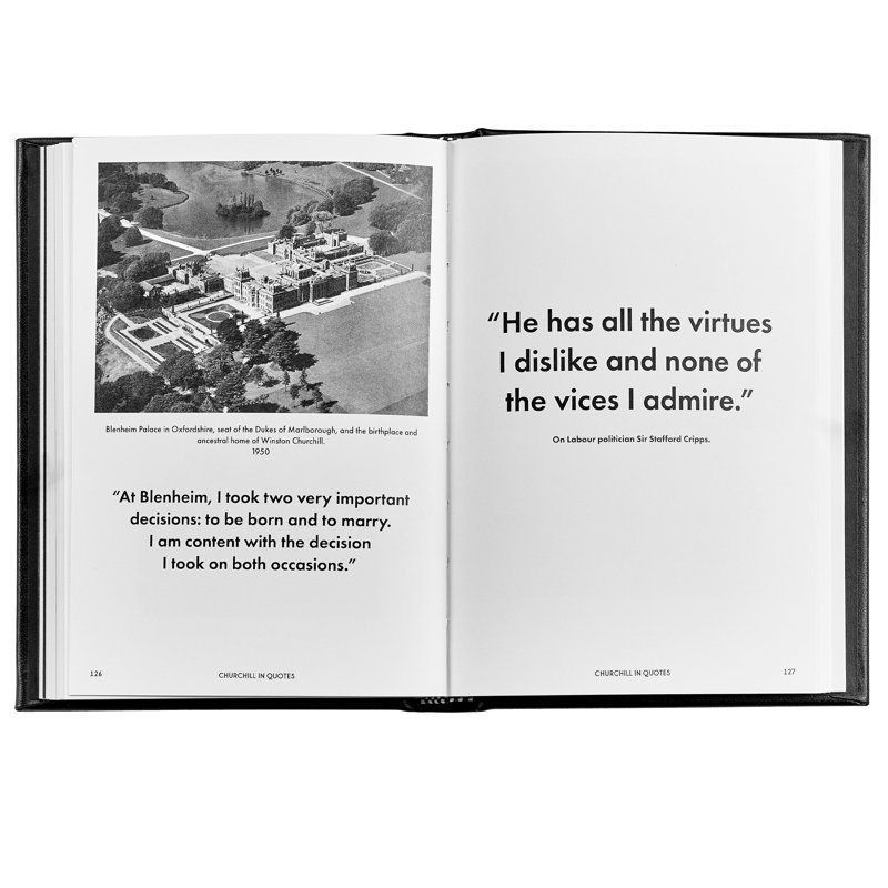 Graphic Image Churchill Wit and Wisdom Coffee Table Book, Leather, Black
