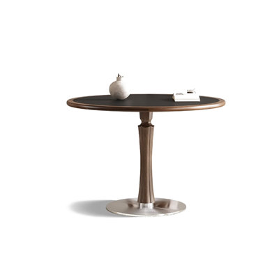 Black Round Solid Wood Dining table