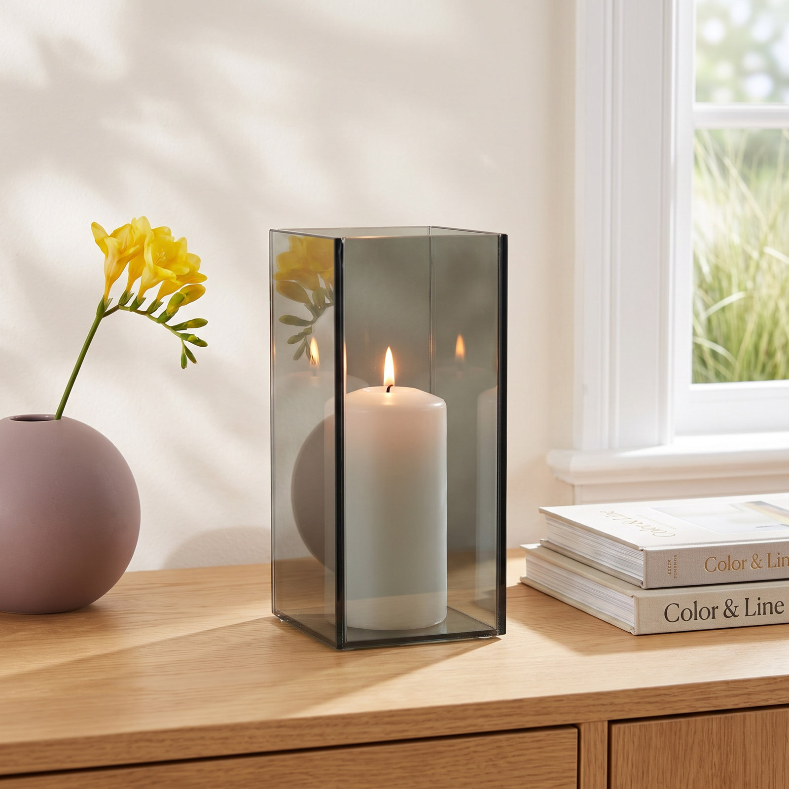 Votive Candle Holder, 10.25" H x 4.75" W x 4.75" D