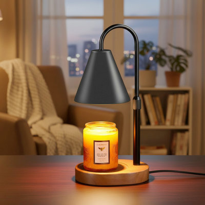 Smart Milord Lamp With Timer & Dimmable Remote - Vintage Black 2-Bulb Adjustable Height Wax Melt Warmer For Large Jar Candles, Modern Home Decor Gift For Women, Mom Christmas Birthday Housewarming