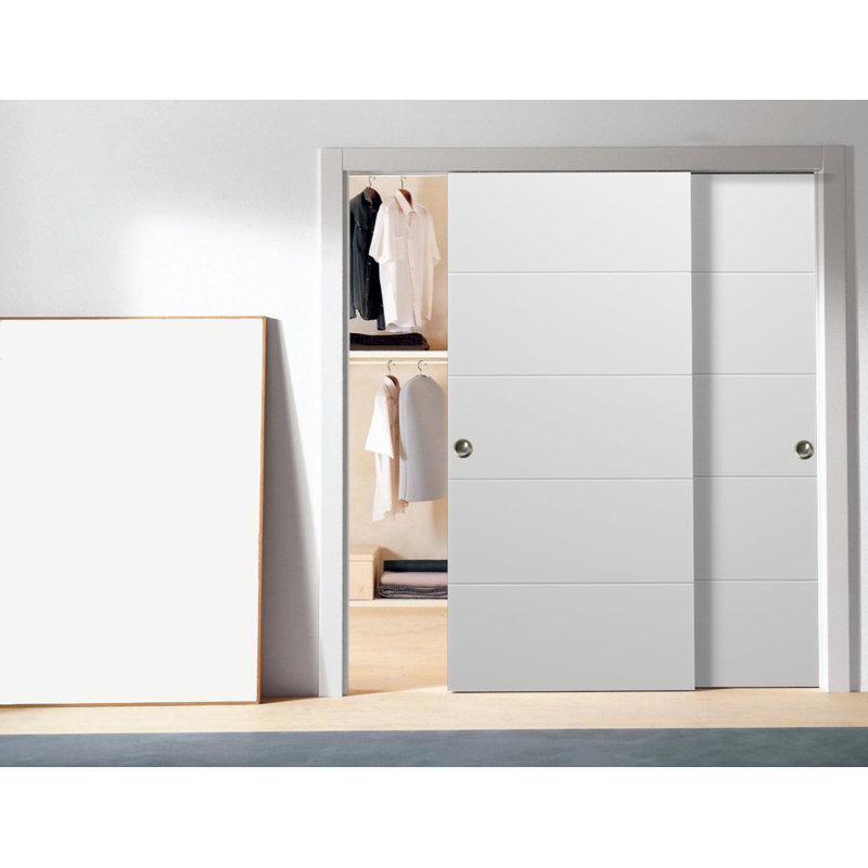 Portes coulissantes planètes blanches Planum, 48 po x 80 po, Avec une couche d'apprêt