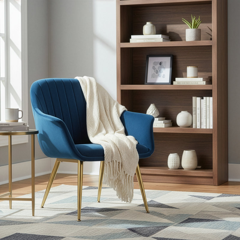Fauteuil 28 po en velours capitonné