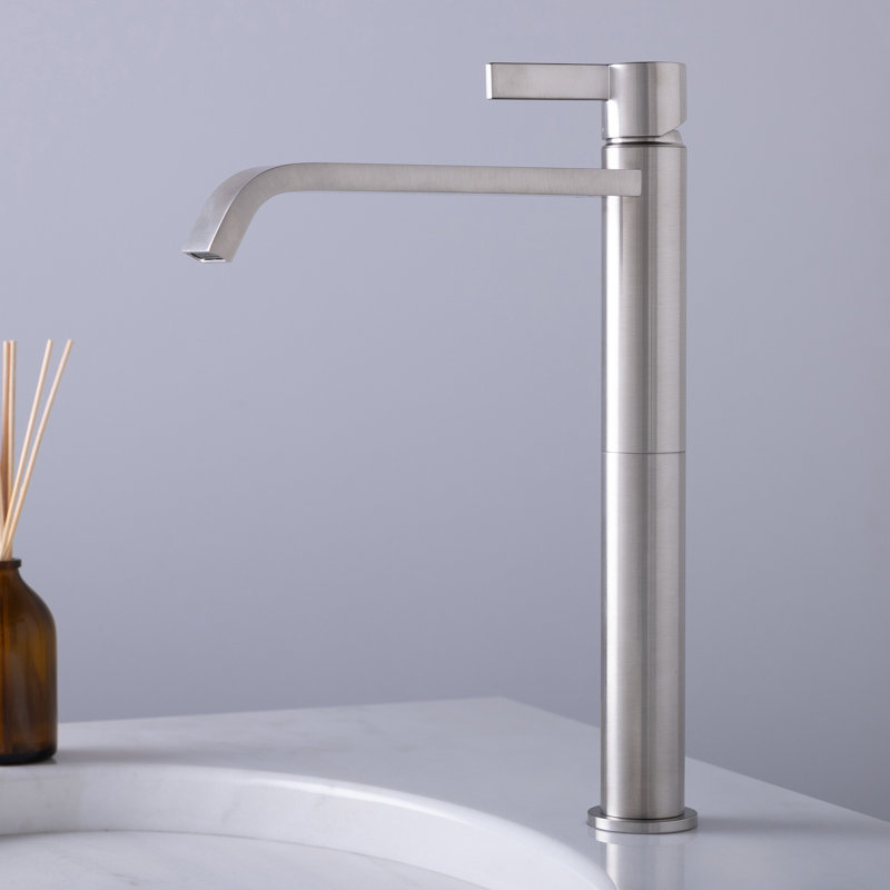 High Single Lever Basin Mixer Faucet, Brushed Nickel