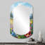 «Mauve Tulips On Mountain Charm II» - Grand miroir mural asymétrique, miroir décoratif cylindrique rose, impression sur métal-107247822