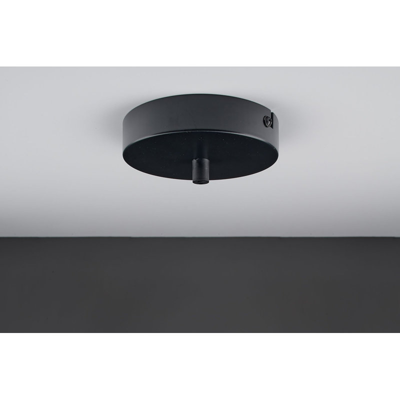 Luminaire suspendu cylindrique à 1 lumière Titan, Chrome mat, Ambre, Oui
