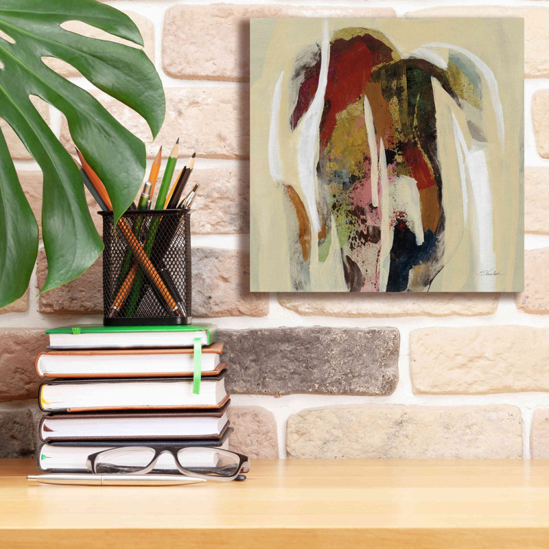 «Terracotta Tile II» par Silvia Vassileva, art mural sur toile, H 12 po x l 12 po x P 0,75 po