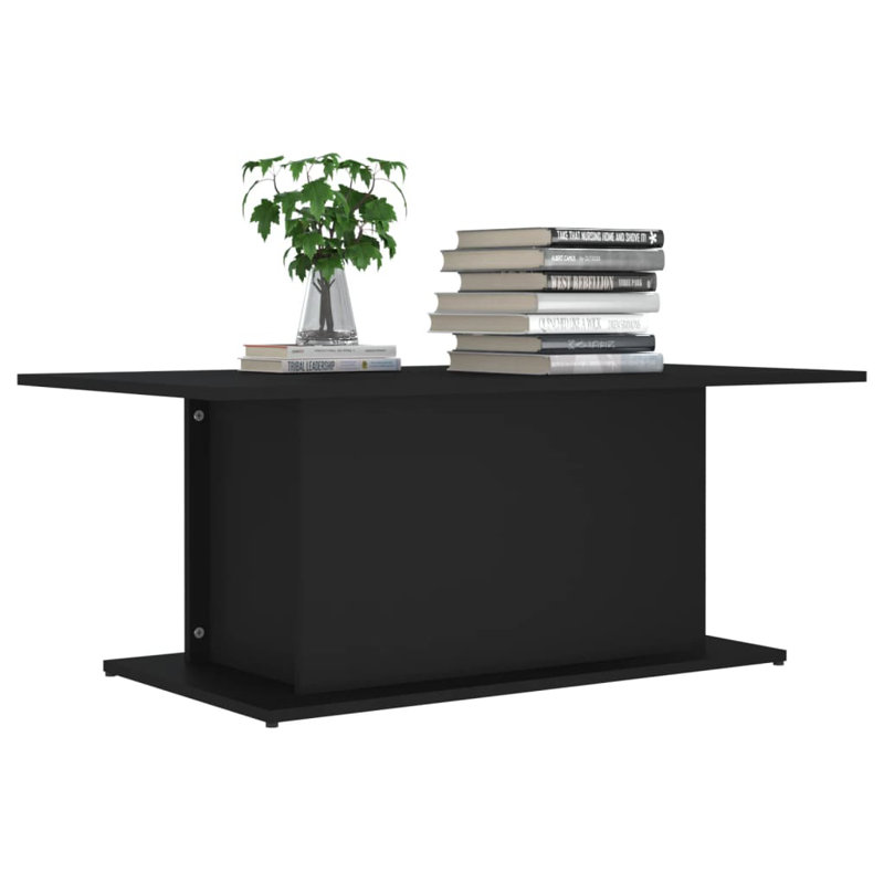Table basse à caisson en bois manufacturé, Noir