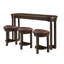 Ensemble de table de bar 4 pièces avec 3 tabourets de bar rembourrés en polyuréthane, table de petit-déjeuner avec 3 tabourets rembourrés Ensemble de table de salle à manger à hauteur de comptoir en bois massif pour le salon et la salle à manger-131983304-131983302-131983295-131983297